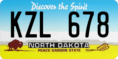 ND license plate KZL678