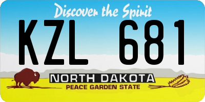 ND license plate KZL681