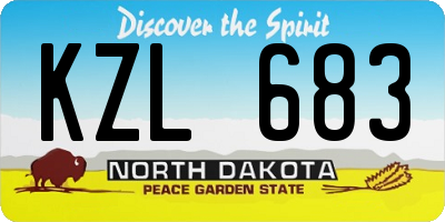ND license plate KZL683