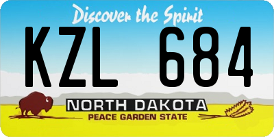 ND license plate KZL684