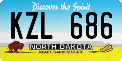 ND license plate KZL686