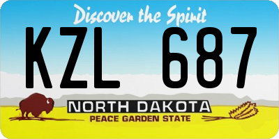 ND license plate KZL687