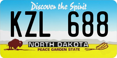 ND license plate KZL688