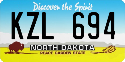 ND license plate KZL694