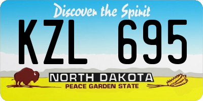 ND license plate KZL695