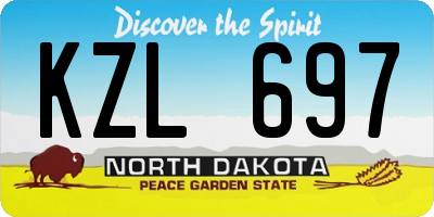 ND license plate KZL697