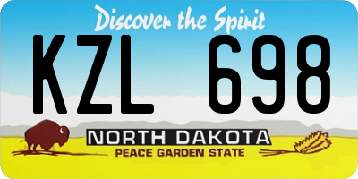 ND license plate KZL698