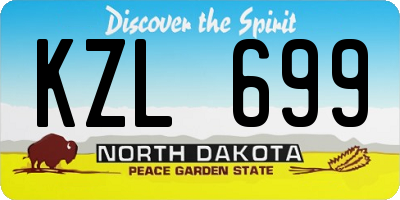 ND license plate KZL699