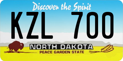 ND license plate KZL700