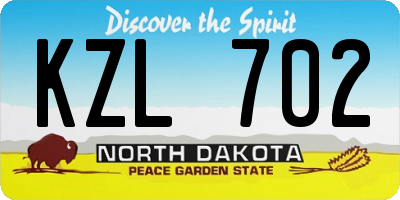 ND license plate KZL702