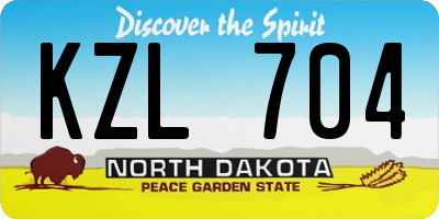 ND license plate KZL704