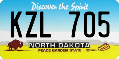 ND license plate KZL705
