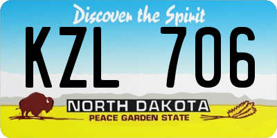 ND license plate KZL706