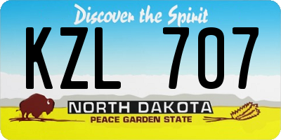 ND license plate KZL707