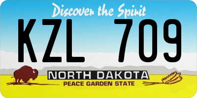 ND license plate KZL709