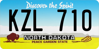 ND license plate KZL710