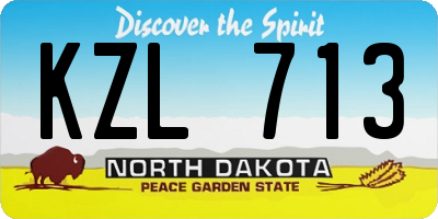 ND license plate KZL713