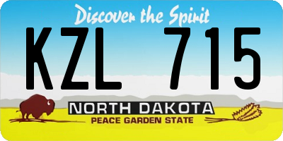 ND license plate KZL715