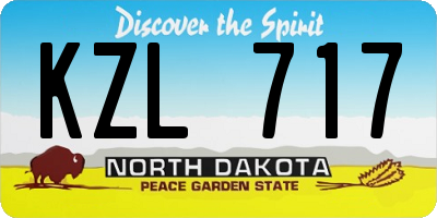 ND license plate KZL717