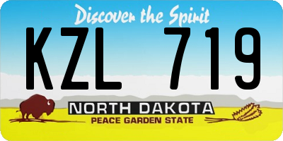 ND license plate KZL719