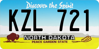 ND license plate KZL721