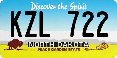 ND license plate KZL722