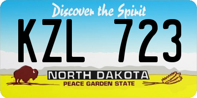ND license plate KZL723