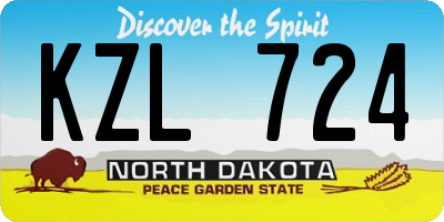 ND license plate KZL724