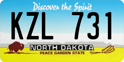 ND license plate KZL731
