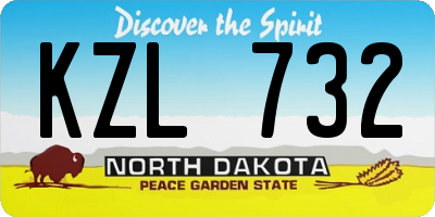 ND license plate KZL732
