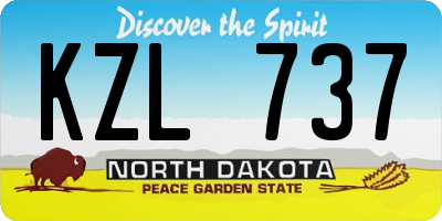 ND license plate KZL737