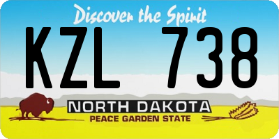 ND license plate KZL738