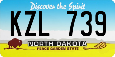 ND license plate KZL739