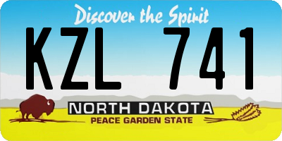 ND license plate KZL741