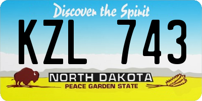 ND license plate KZL743