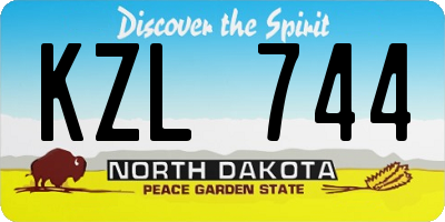 ND license plate KZL744