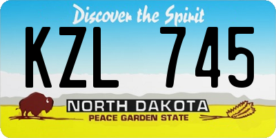 ND license plate KZL745