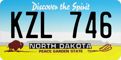 ND license plate KZL746