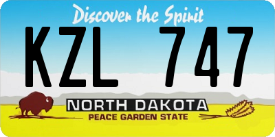 ND license plate KZL747