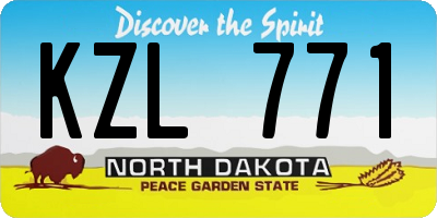 ND license plate KZL771