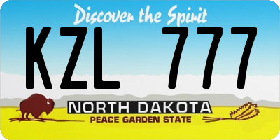 ND license plate KZL777