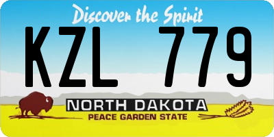 ND license plate KZL779