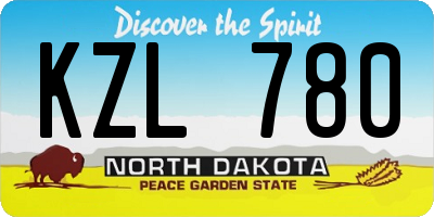 ND license plate KZL780