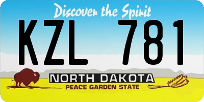 ND license plate KZL781