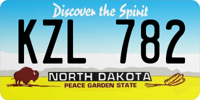 ND license plate KZL782
