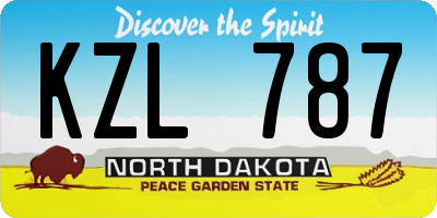 ND license plate KZL787