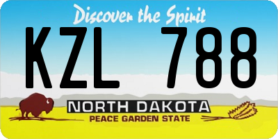 ND license plate KZL788