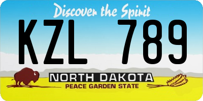 ND license plate KZL789