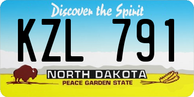ND license plate KZL791