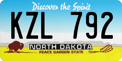 ND license plate KZL792